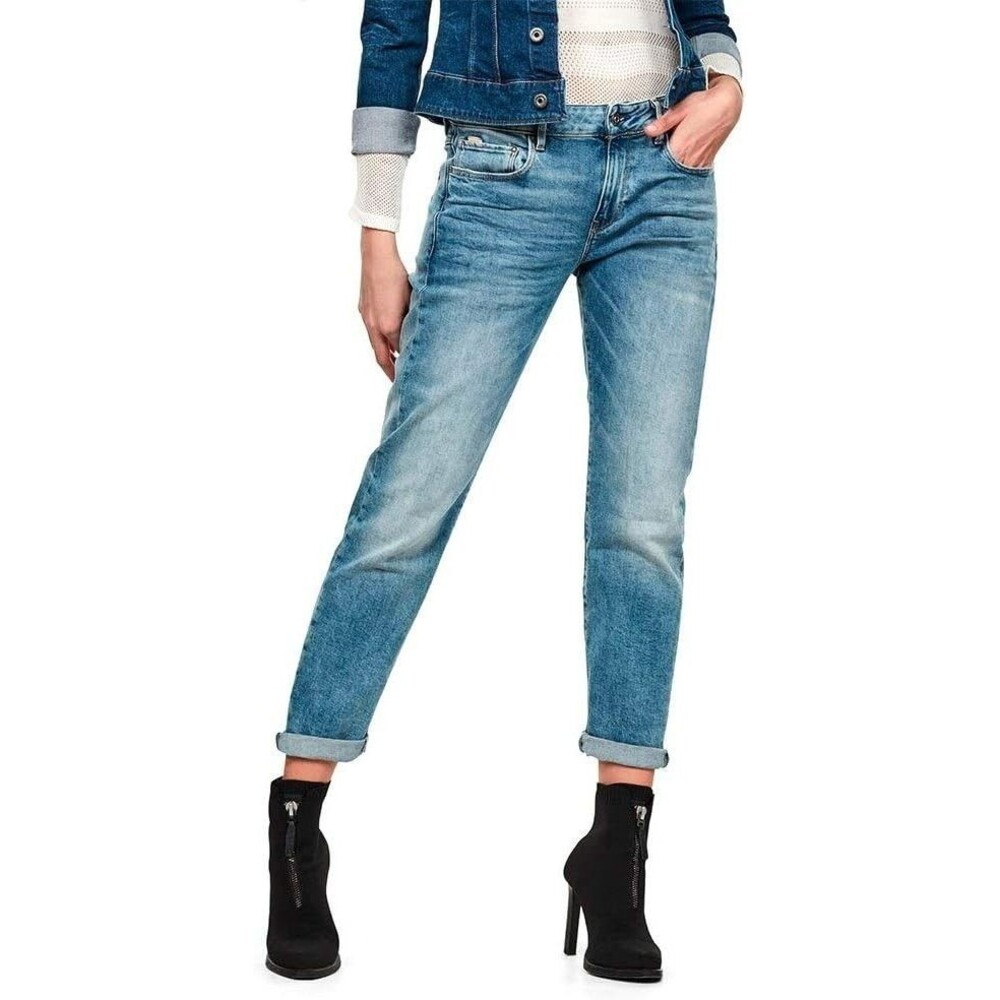 G-Star Women's Boyfriend Fit Jeans 29W x 30L Blue Light Indigo Stretch Raw Kate